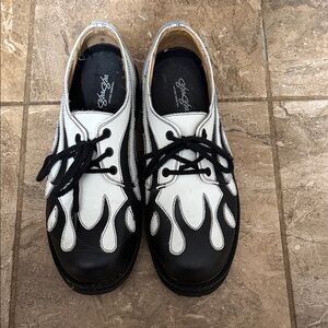 Sha Sha Black and White Flame Shoes